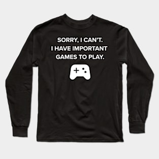 Funny Gamer Videogame Player Gaming Long Sleeve T-Shirt